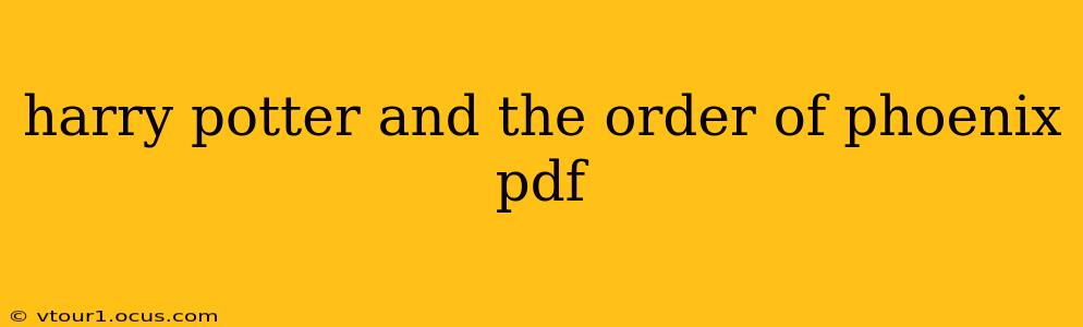 harry potter and the order of phoenix pdf