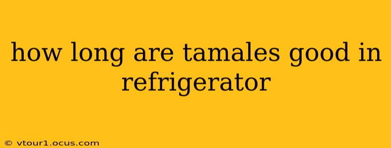 how long are tamales good in refrigerator