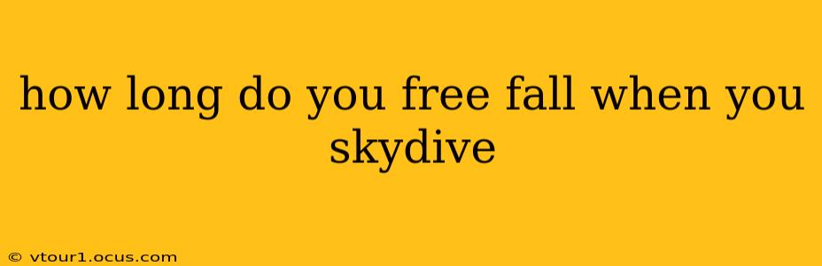 how long do you free fall when you skydive