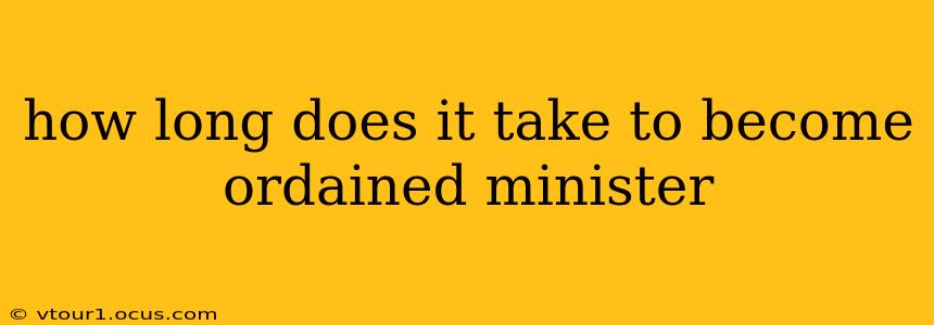 how long does it take to become ordained minister