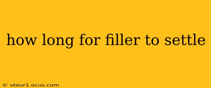 how long for filler to settle