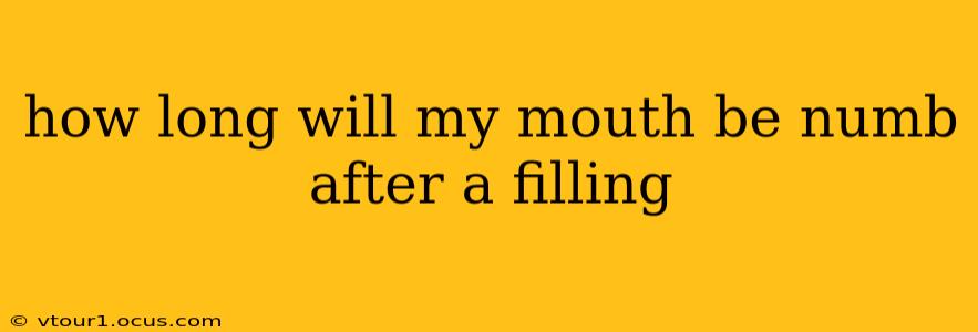 how long will my mouth be numb after a filling