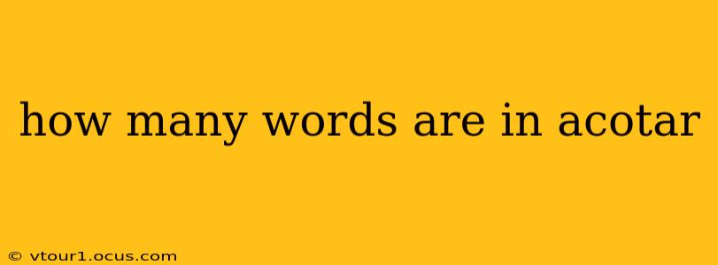 how many words are in acotar
