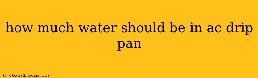how much water should be in ac drip pan