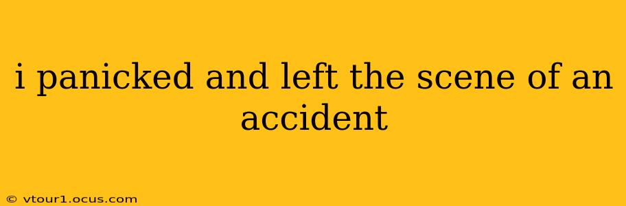 i panicked and left the scene of an accident
