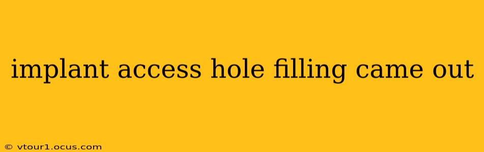 implant access hole filling came out