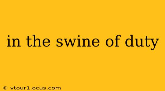 in the swine of duty