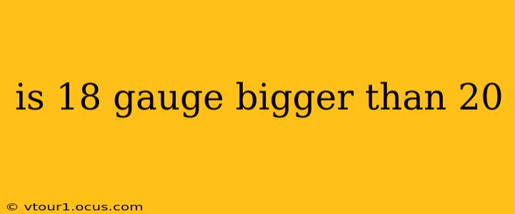 is 18 gauge bigger than 20