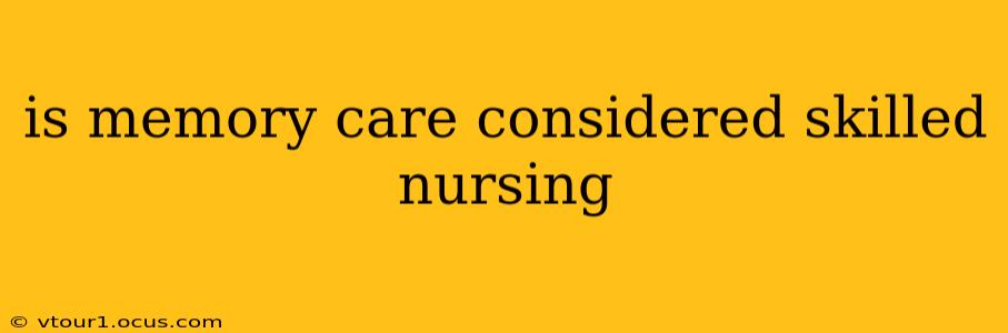 is memory care considered skilled nursing