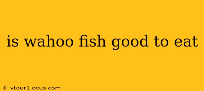 is wahoo fish good to eat