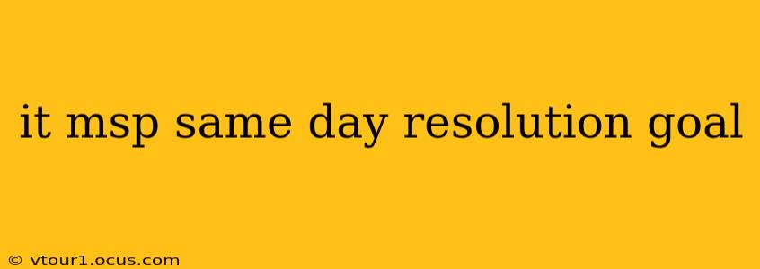 it msp same day resolution goal