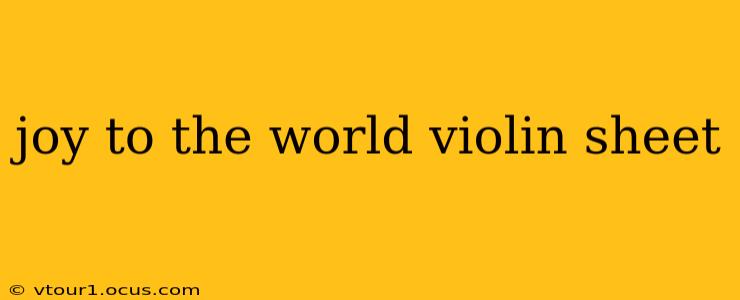 joy to the world violin sheet