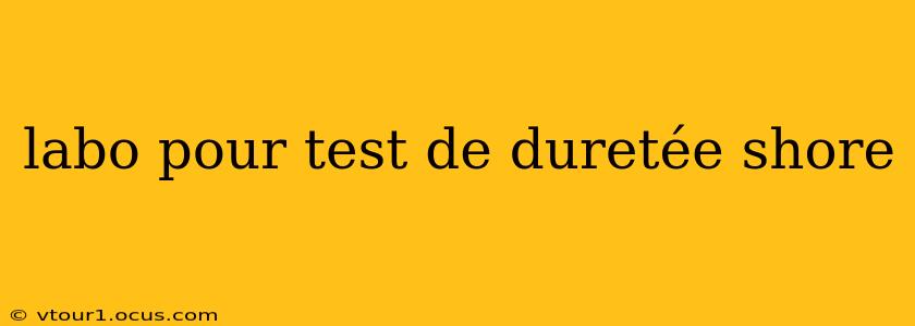 labo pour test de duretée shore