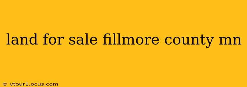 land for sale fillmore county mn