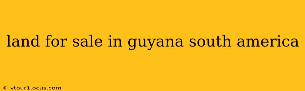 land for sale in guyana south america