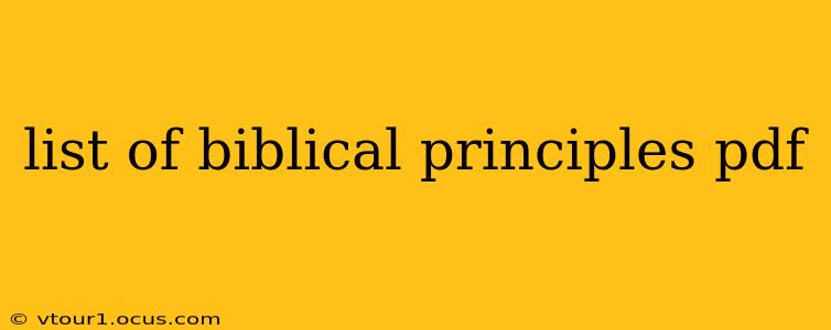 list of biblical principles pdf
