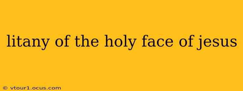 litany of the holy face of jesus