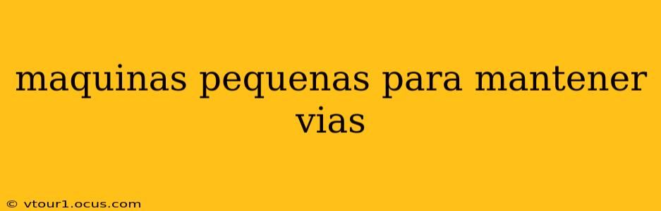 maquinas pequenas para mantener vias