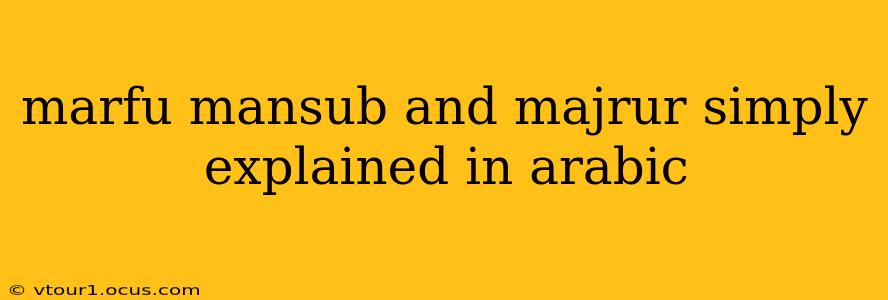 marfu mansub and majrur simply explained in arabic