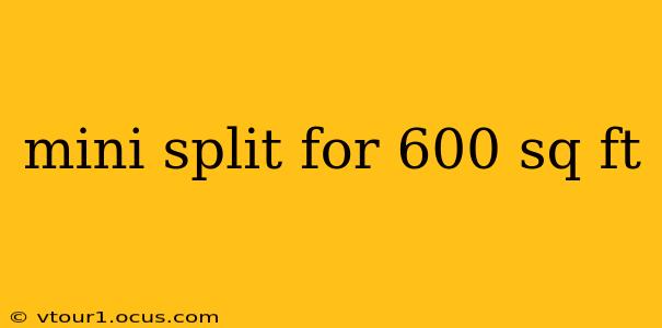 mini split for 600 sq ft