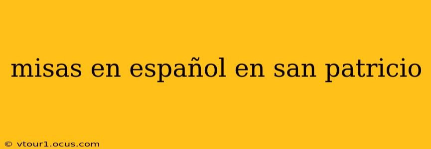 misas en español en san patricio