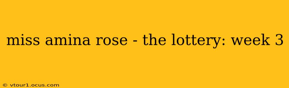 miss amina rose - the lottery: week 3