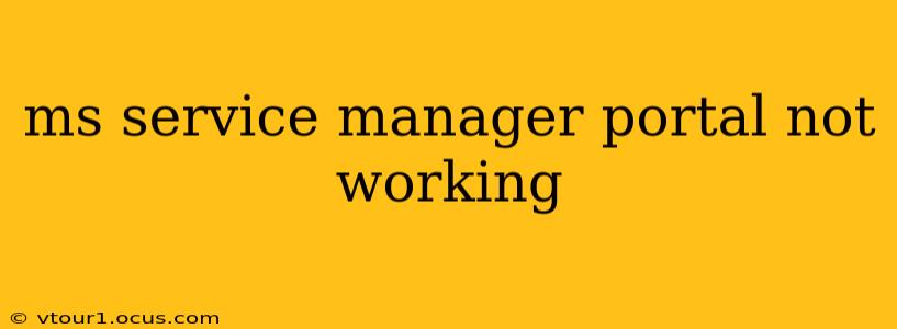 ms service manager portal not working