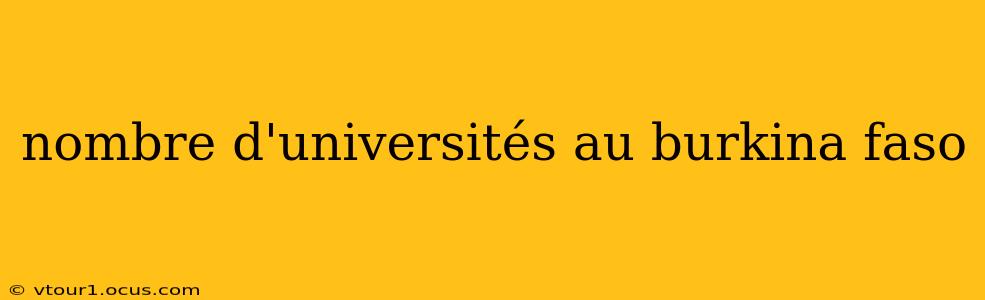nombre d'universités au burkina faso