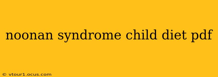 noonan syndrome child diet pdf