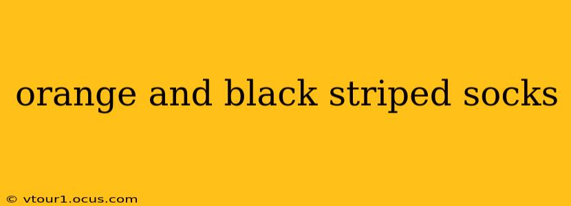 orange and black striped socks