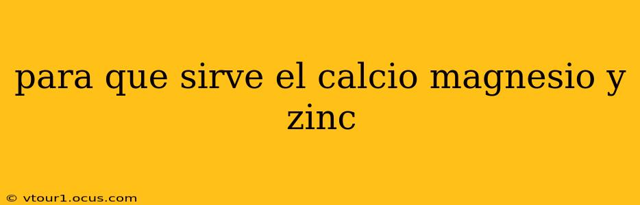 para que sirve el calcio magnesio y zinc