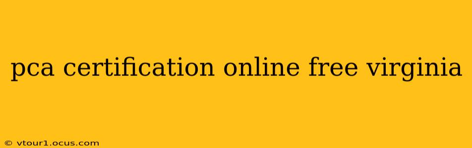 pca certification online free virginia
