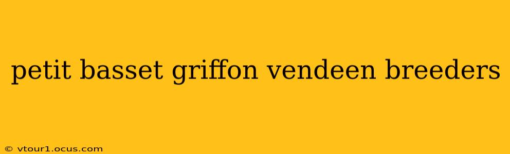 petit basset griffon vendeen breeders