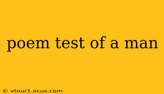 poem test of a man