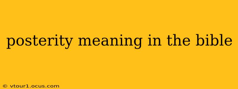 posterity meaning in the bible