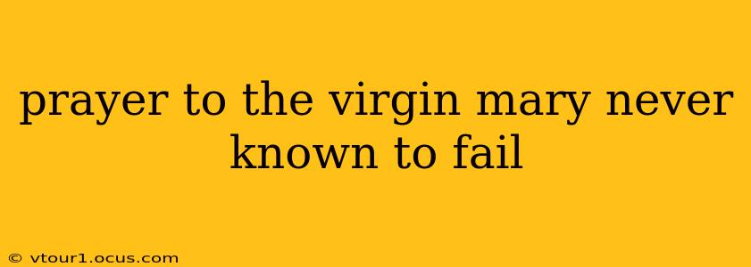 prayer to the virgin mary never known to fail