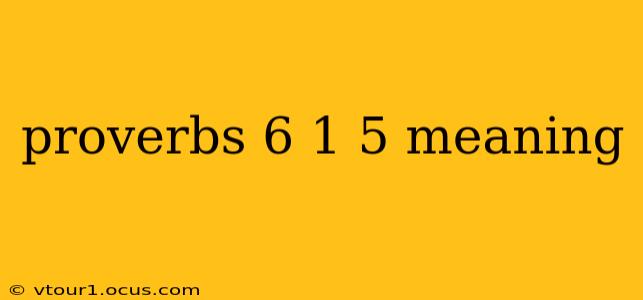 proverbs 6 1 5 meaning