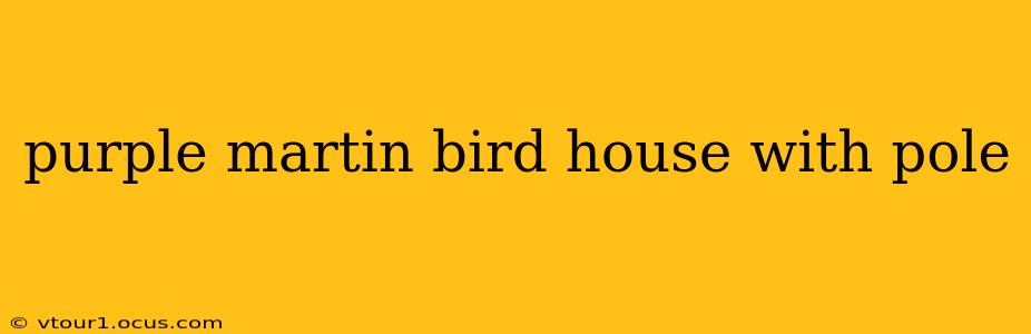 purple martin bird house with pole
