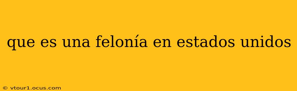 que es una felonía en estados unidos