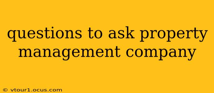 questions to ask property management company