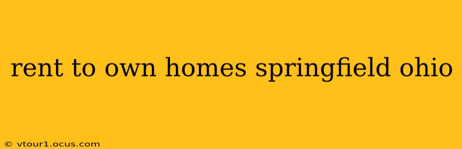 rent to own homes springfield ohio