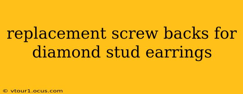 replacement screw backs for diamond stud earrings