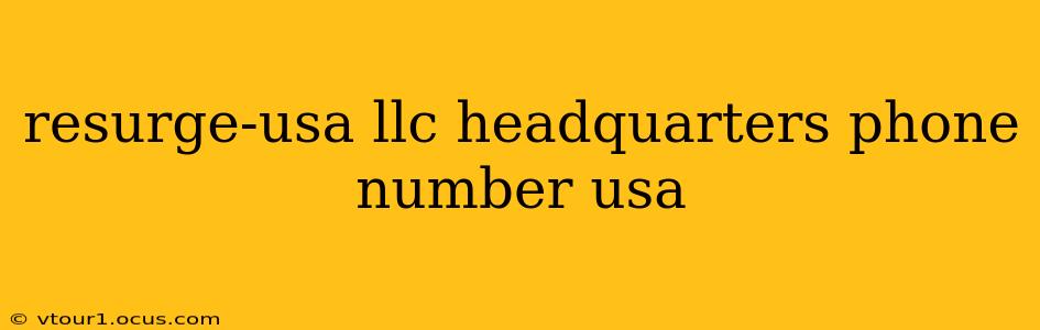 resurge-usa llc headquarters phone number usa