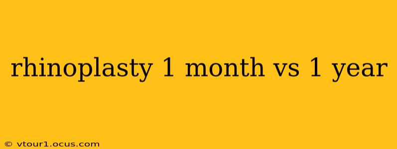 rhinoplasty 1 month vs 1 year