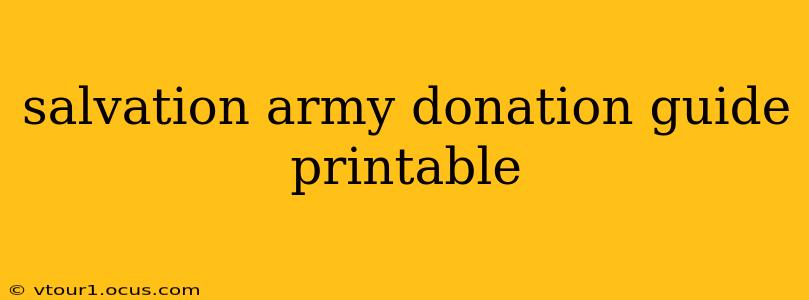 salvation army donation guide printable