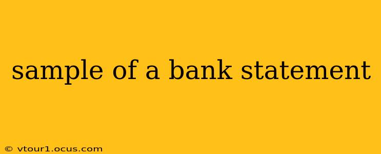 sample of a bank statement