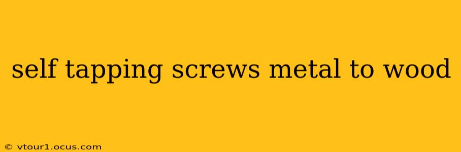 self tapping screws metal to wood