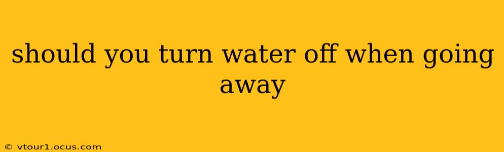 should you turn water off when going away