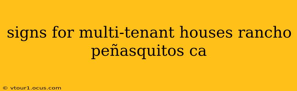 signs for multi-tenant houses rancho peñasquitos ca