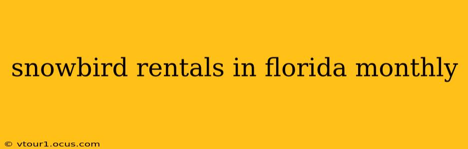 snowbird rentals in florida monthly